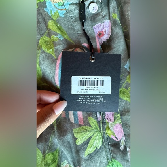 Cynthia Rowley Green Floral Shirt - Picture 4 of 4